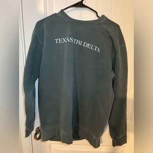 Worn comfort colors greek texas state tri delt sweatshirt